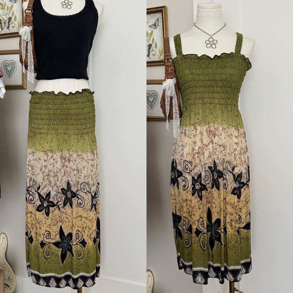 Lati Fashion Dresses & Skirts - vintage tropical floral maxi skirt midi dress